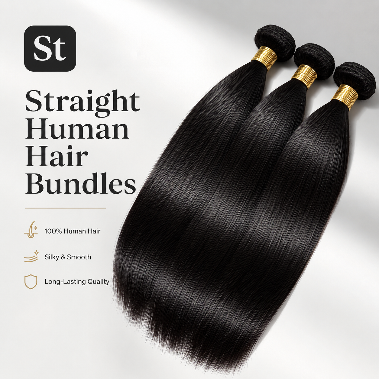 Raw virgin human hair bundles